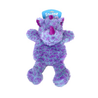 Snuggle Flatties Blue/Purple Rhino Dog Toy