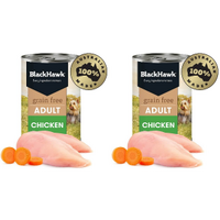 Black Hawk Grain Free Adult Chicken Dog Food Can 400g 2 Pack