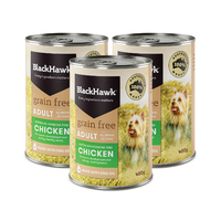 Black Hawk Grain Free Adult Chicken Dog Food Can 400g 3 Pack