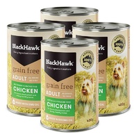 Black Hawk Can Dog Grain Free Chicken 400g Pack (4x Cans)
