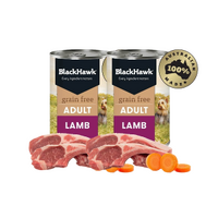 Black Hawk Grain Free Adult Lamb Dog Food Can 400g 2 Pack