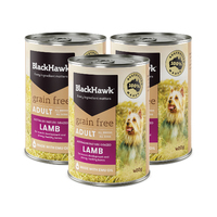 Black Hawk Grain Free Adult Lamb Dog Food Can 400g 3 Pack