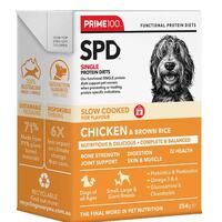Prime100 SPD Slow Cooked Chicken & Brown Rice Dog Food 354g