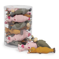 Assorted Farm Friends Dog Toy Latex Squeak Mini