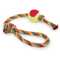 Kazoo Dog Toy Braided Rope Sling Tennis Ball Medium