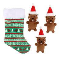 Kazoo Christmas Dog Toy Squirrel Stocking Trio