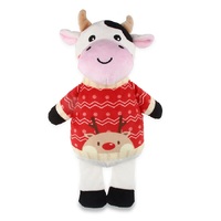 Kazoo Christmas Dog Toy Kris Kringle Cow Large