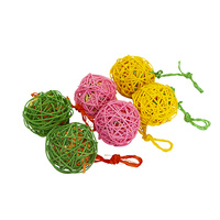 Kazoo Colourful Wicker Balls with Crinkle & Sisal - 6 Pack