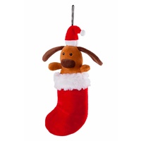 Christmas Toy Dog in Stocking Large