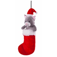 Christmas Toy Cat in Stocking Large