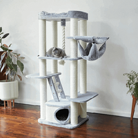 Kazoo Kitty Climb Playground Scratcher - Ash & Cream