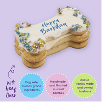 Kazoo Dog Treat Birthday Bone Blue Cake
