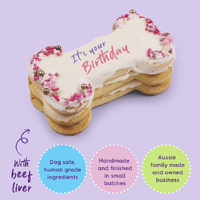 Kazoo Dog Treat Birthday Bone Pink Cake