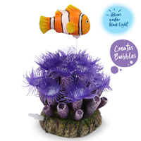 Bubbling Soft Coral with Floating Clownfish Ornament