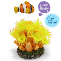 Bubbling Fluro Soft Coral with Floating Clownfish Ornament