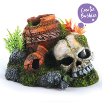 Bubbling Skull with Plants Ornament