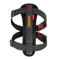 EzyDog Chest Plate Dog Harness Black Denim Small