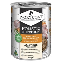 Ivory Coat Holistic Nutrition Chicken & Brown Rice Loaf Adult Wet Dog Food 400g