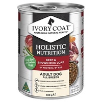 Ivory Coat Holistic Nutrition Beef & Brown Rice Loaf Adult Wet Dog Food 400g