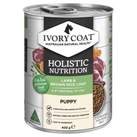 Ivory Coat Holistic Nutrition Lamb & Brown Rice Loaf Wet Puppy Food 400g