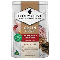Ivory Coat Cat Wet Chicken Beef & Lamb in Gravy