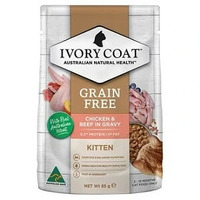 Ivory Coat Kitten Wet Chicken & Beef in Gravy