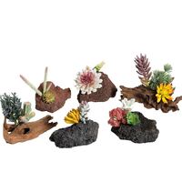 Reptile Ornament Assorted Plants on Base