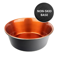 Steel Dog Bowl Copper & Black 525mL