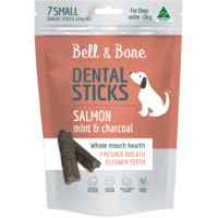 Bell & Bone Salmon, Mint & Charcoal Dental Sticks Small 126g
