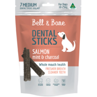 Bell & Bone Salmon, Mint & Charcoal Dental Sticks Medium 182g