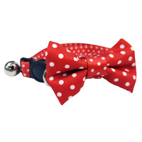 Soapy Moose Cat Collar Red & White Dots with Bow