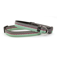 Soapy Moose Dog Collar Zig Zag Aqua